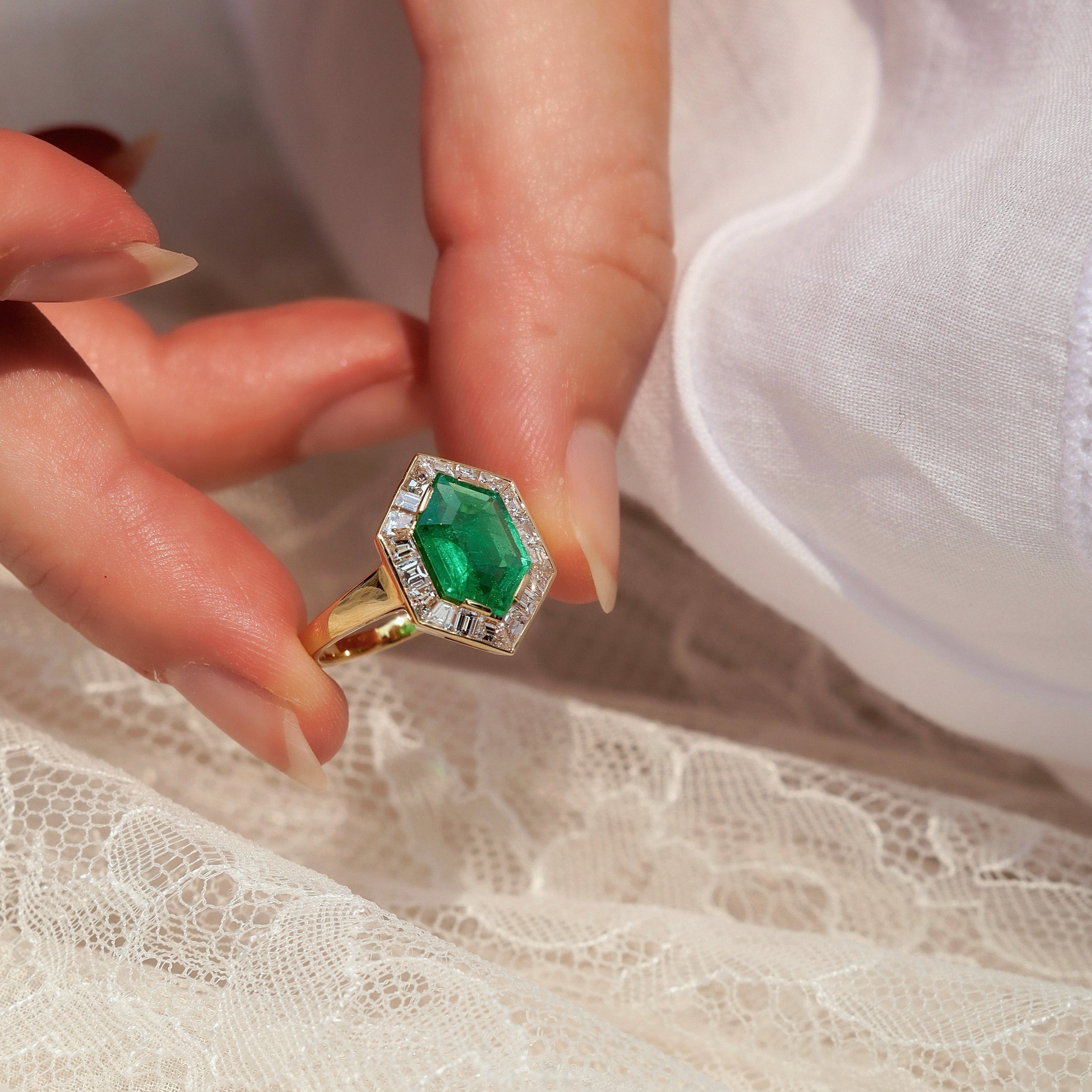AB MADE engagement ring with gemstone