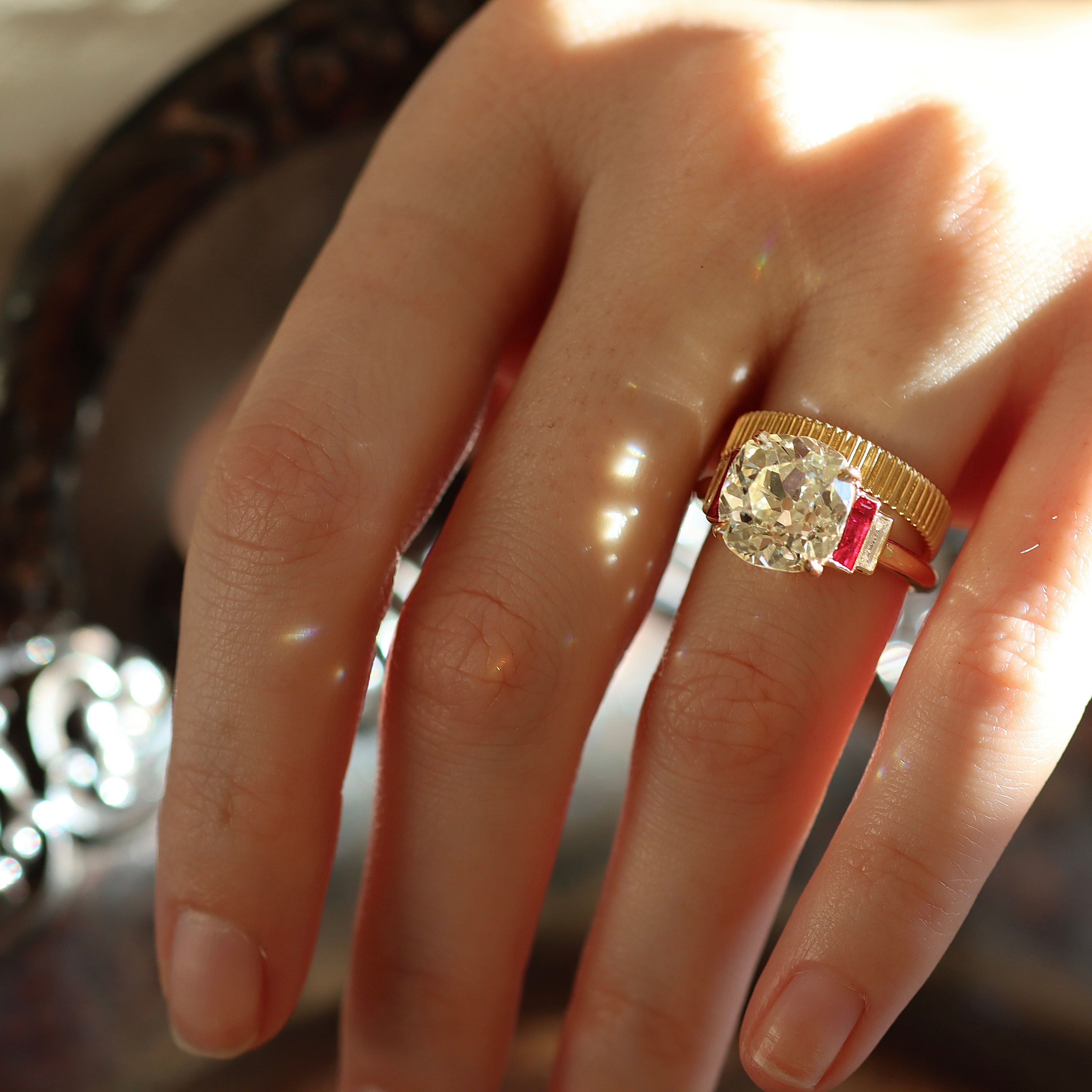 AB MADE diamond with gemstone