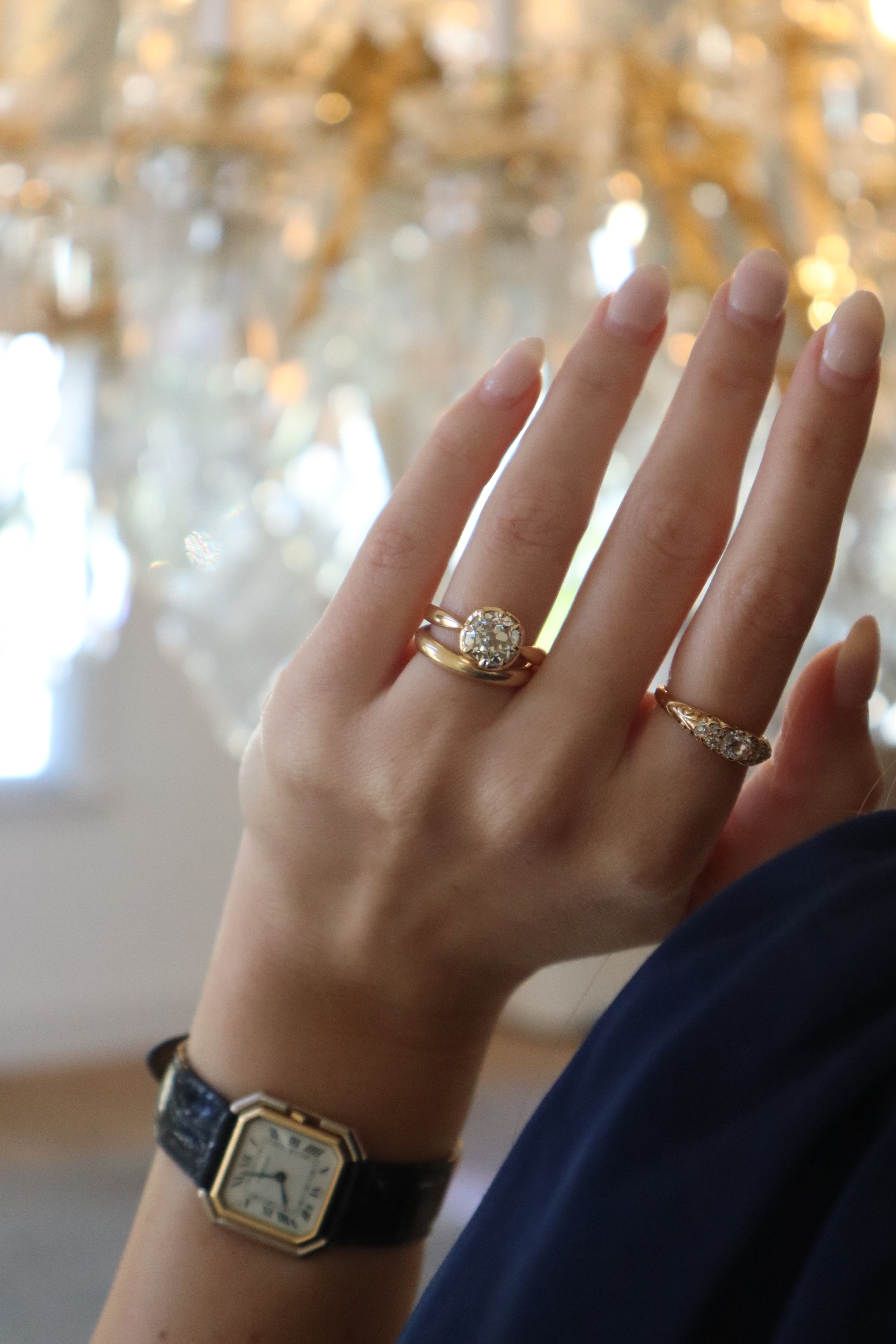 2.44ct Old Mine Cut Diamond diamond engagement ring