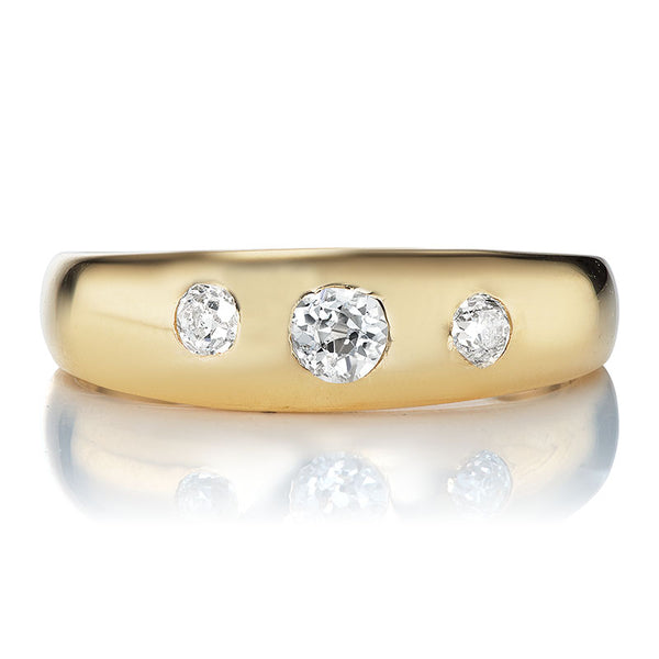Antique Diamonds - Gypsy Set into 18K Gold Anchor Band – Andria
