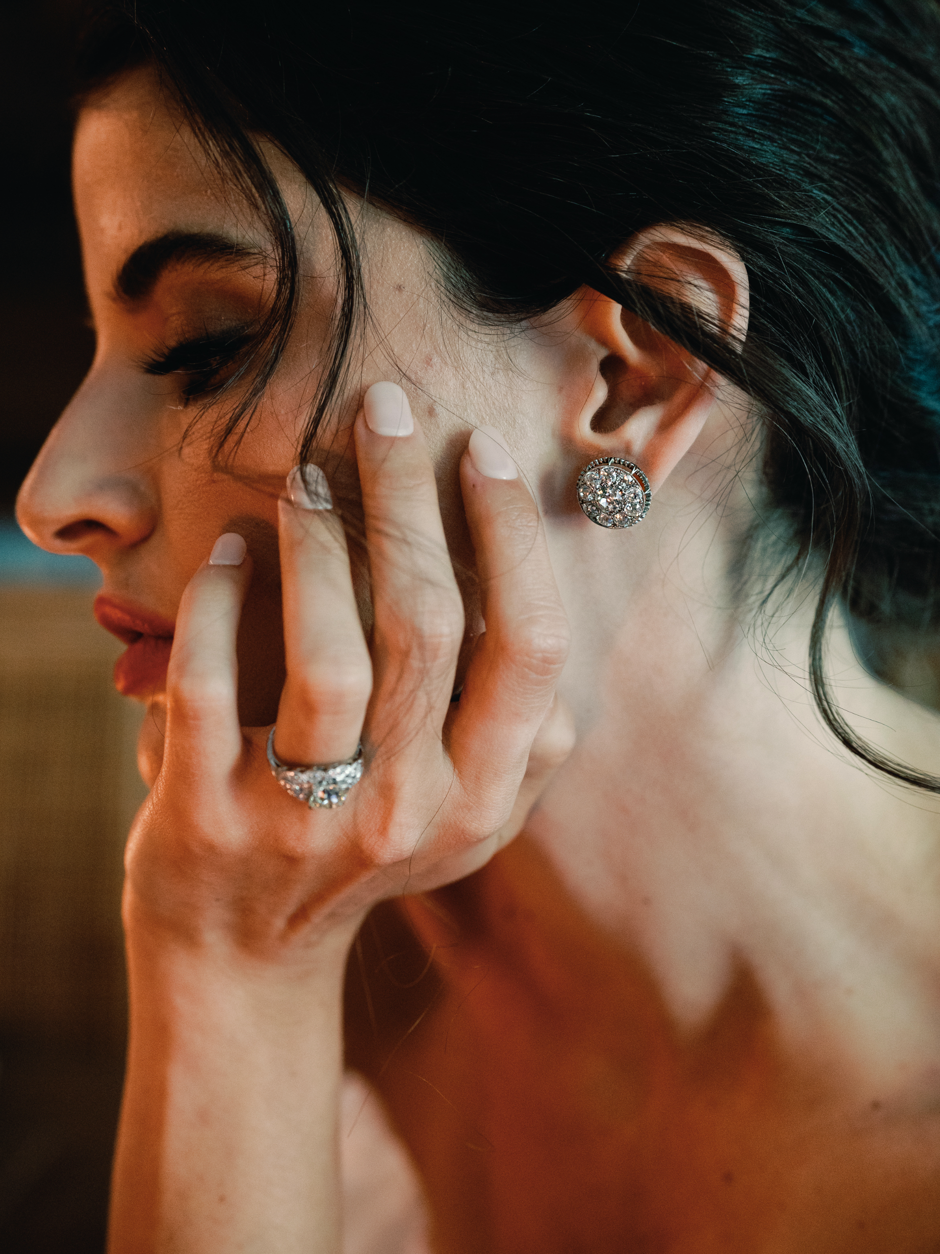 Antique Cluster Earrings diamond