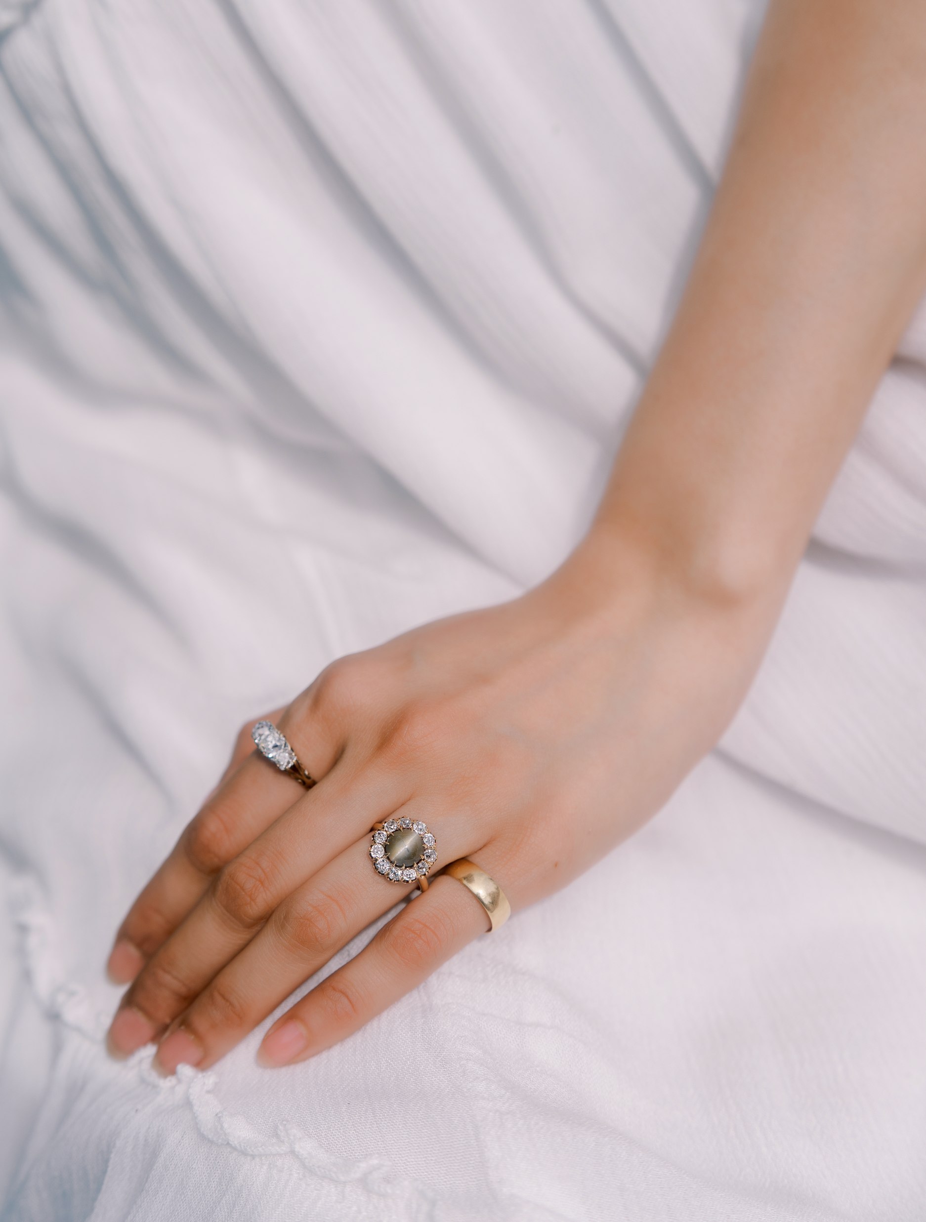 diamond in yellow gold setting