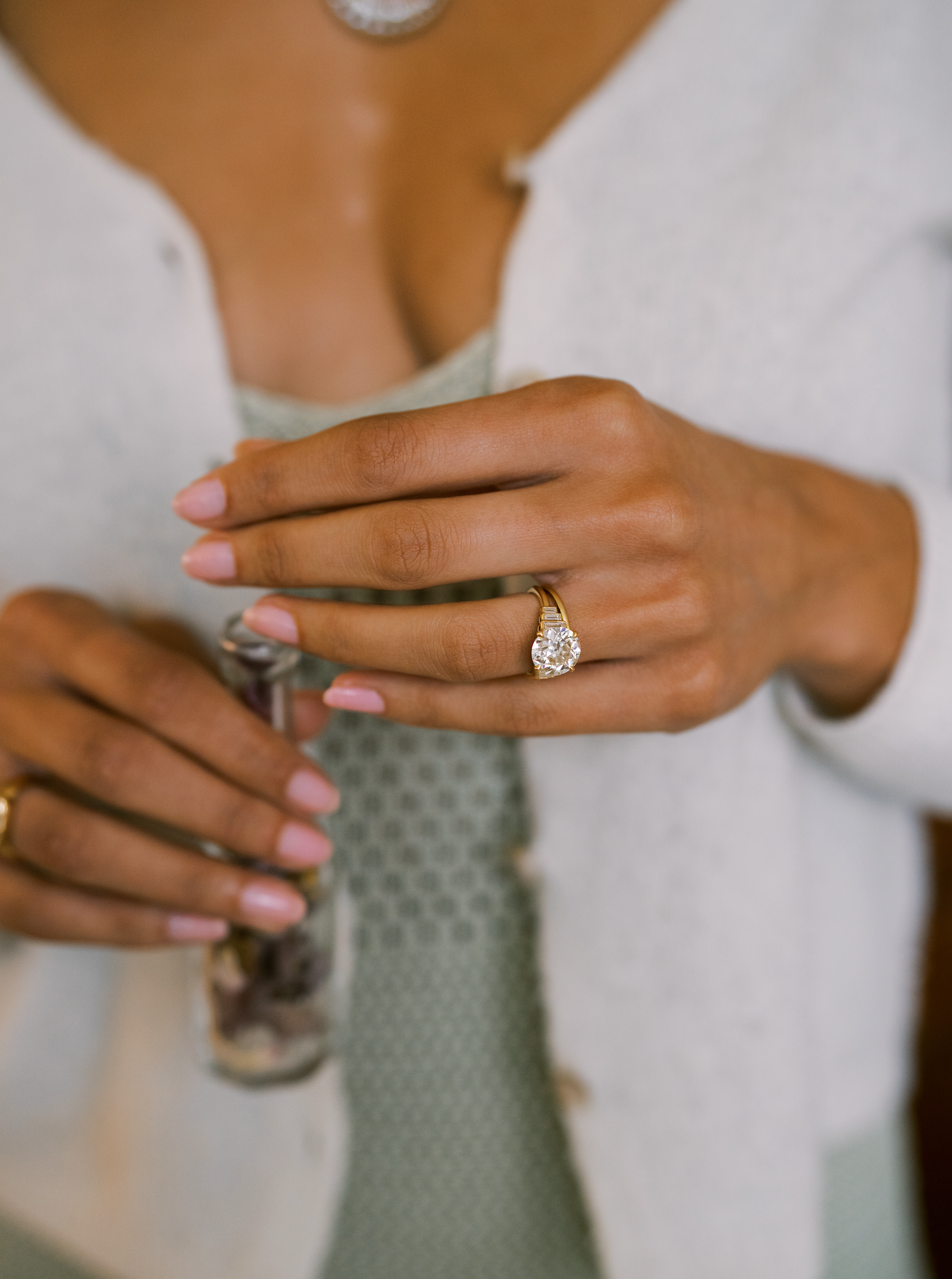 j-k-l color, vs clarity diamond in yellow gold setting