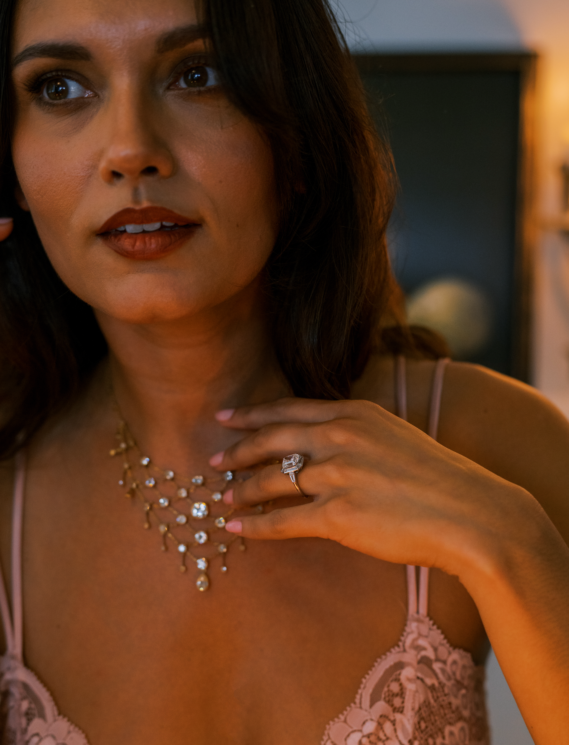 g-h-i color, vs clarity diamond in platinum setting