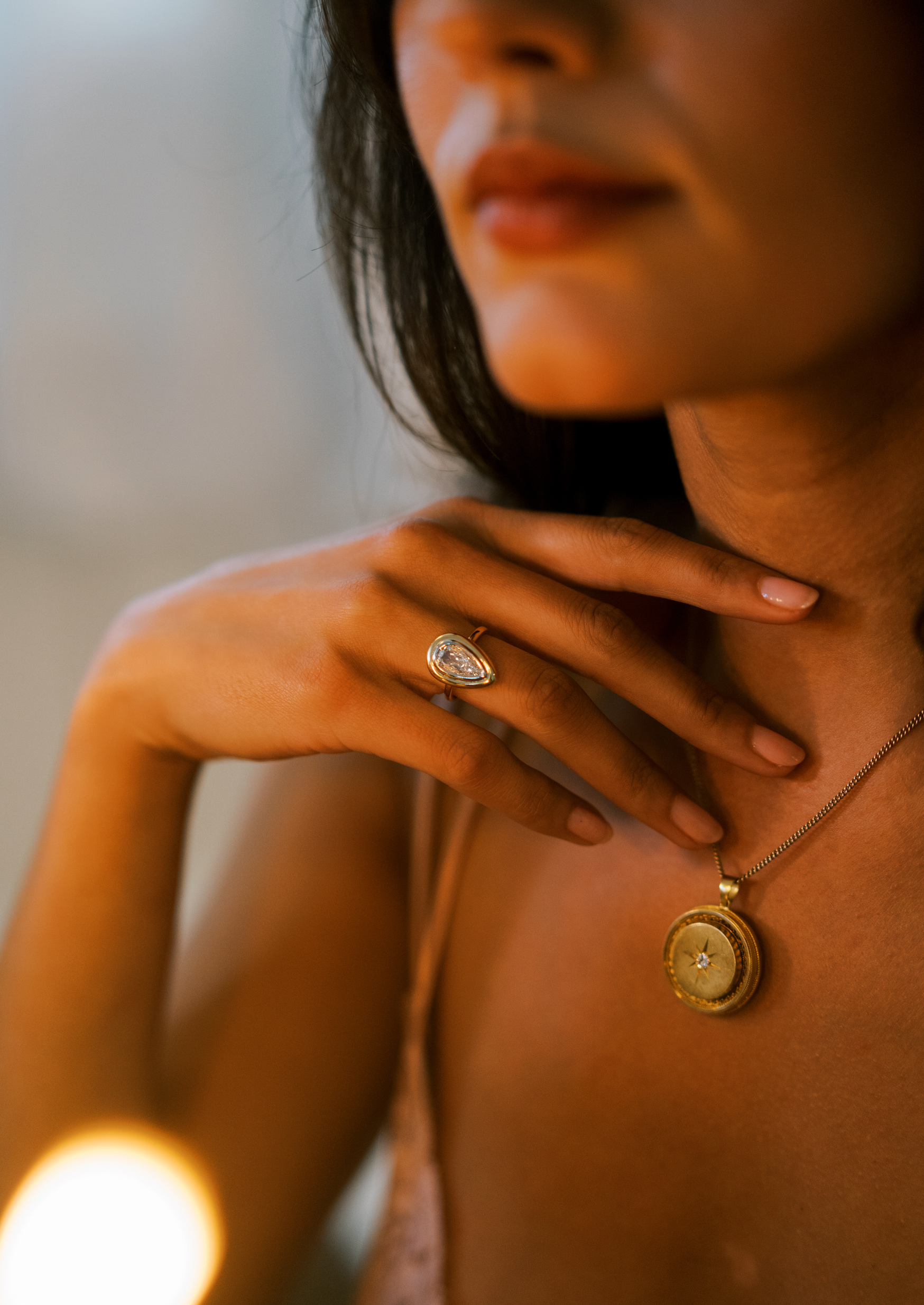 Solitaire Pear cut diamond Rings