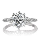 Bright 2.53ct Old Mine Cut Diamond in Detailed Platinum Setting