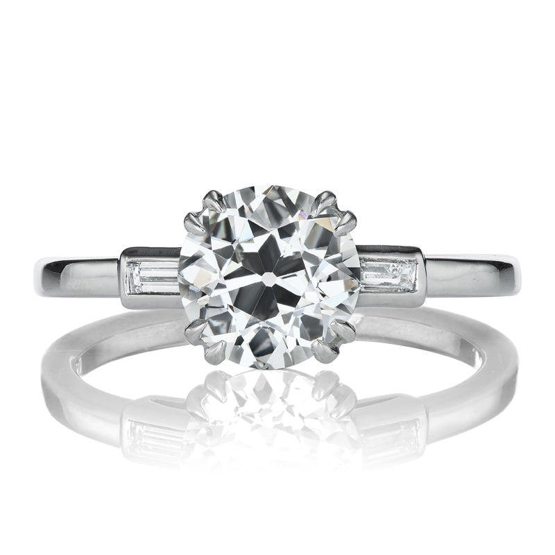 Fiery 1.53-carat Old Euro Cut Diamond in Platinum