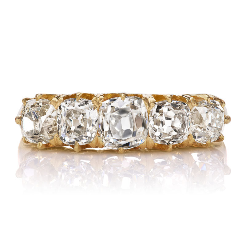 Antique Old Mine Cut Diamond Five Stone Ring