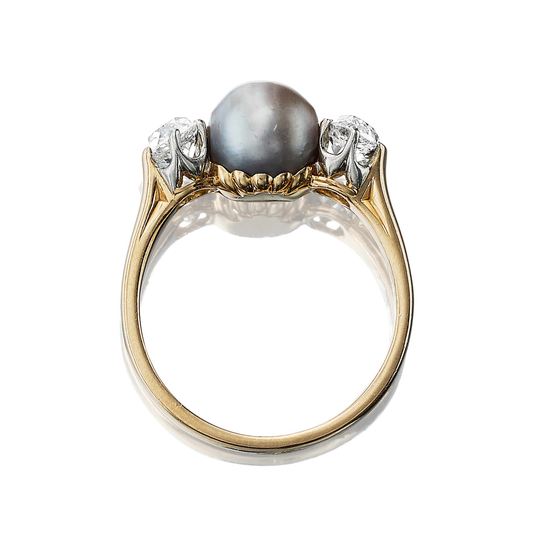 Edwardian Pearl and Diamond Fidget Ring – Andria Barboné Jewelry
