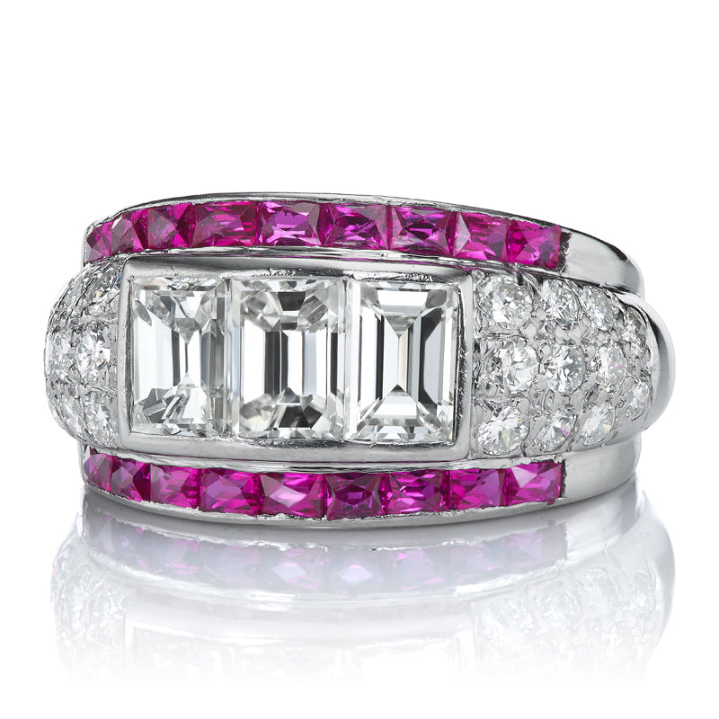 Antique Diamond and Ruby Ring diamond with gemstone