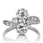 Vintage Toi et Moi Engagement Ring in Platinum