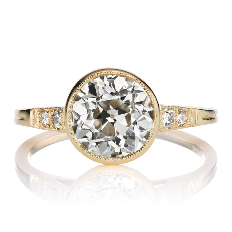 Vintage bezel set engagement rings sales