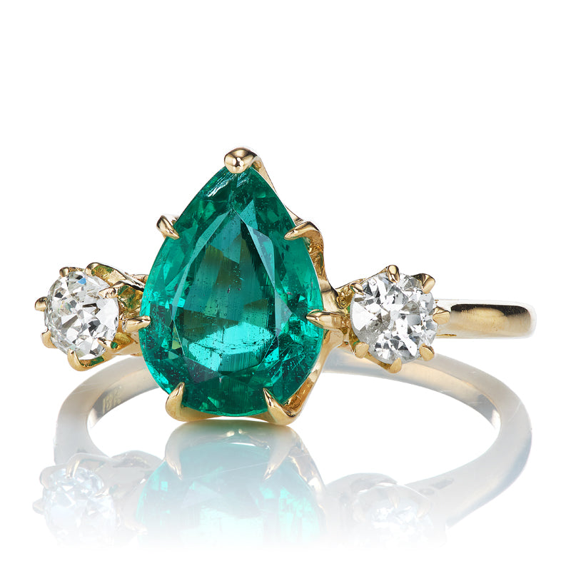 2.12ct Zambian emerald diamond with gemstone