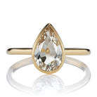 1 Carat Champagne Color Pear Cut Diamond Ring