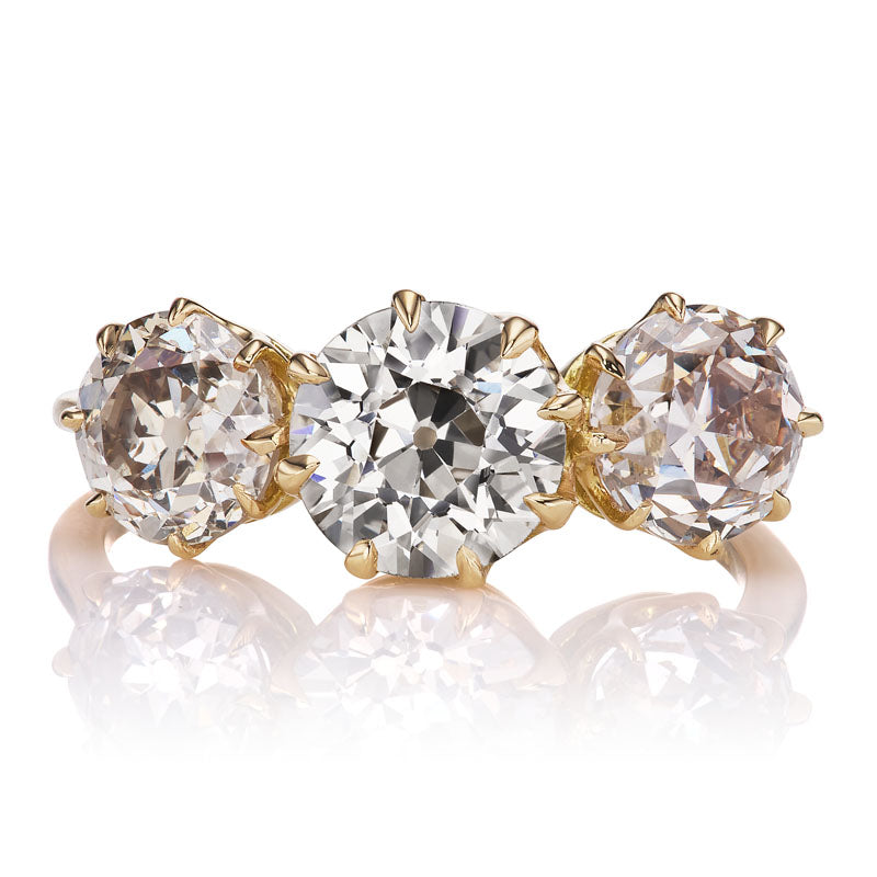 Champagne Old European Cut Trilogy Ring