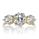 Three Stone Old Mine Cut Engagement Ring