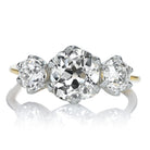 Two-Tone Three Stone Old Mine Old Euro Cut Engagement Ring