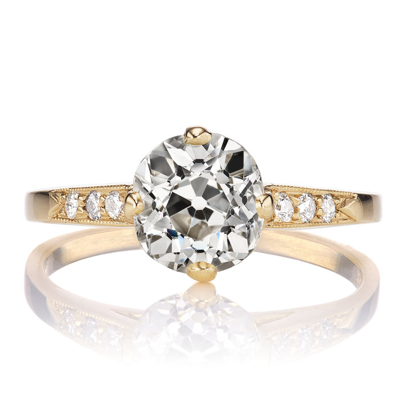 Old Mine Cut Diamond with Side Stones | 1.60-carat Diamond