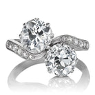 Antique Toi et Moi Ring with Old Mine Cut Diamonds
