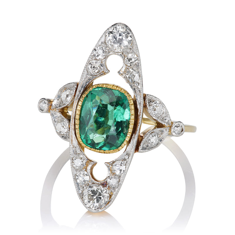 Tourmaline + Diamond Ring diamond with gemstone