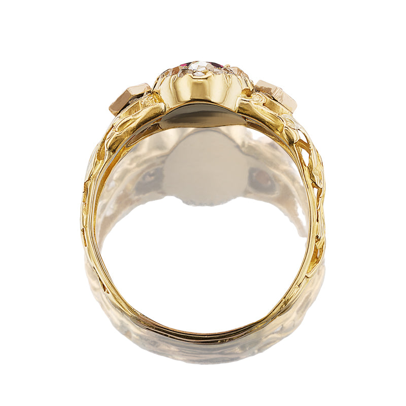 diamond in yellow gold setting