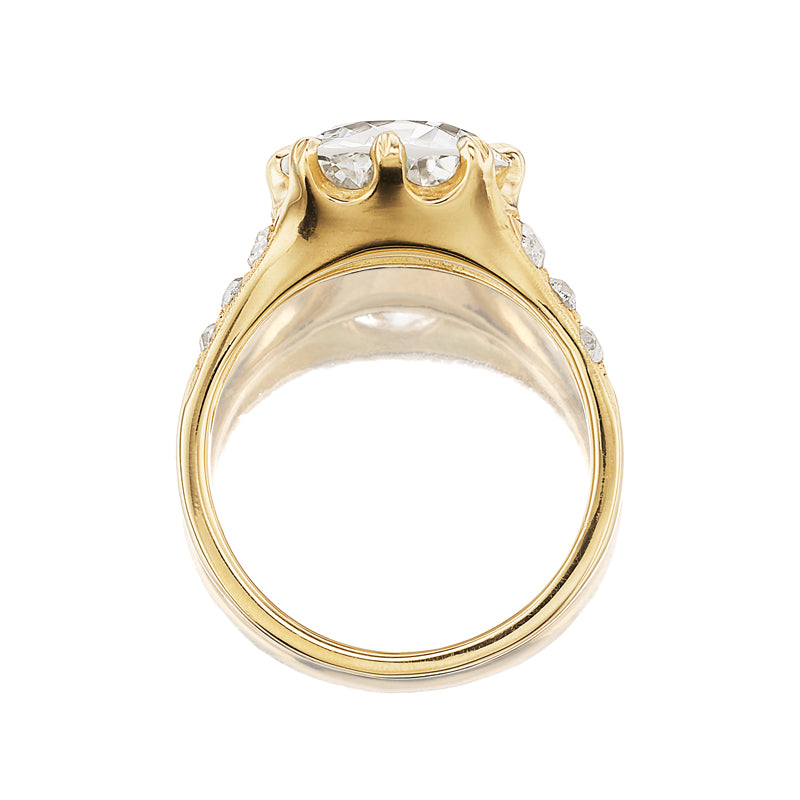 j-k-l color, vs clarity diamond in yellow gold setting