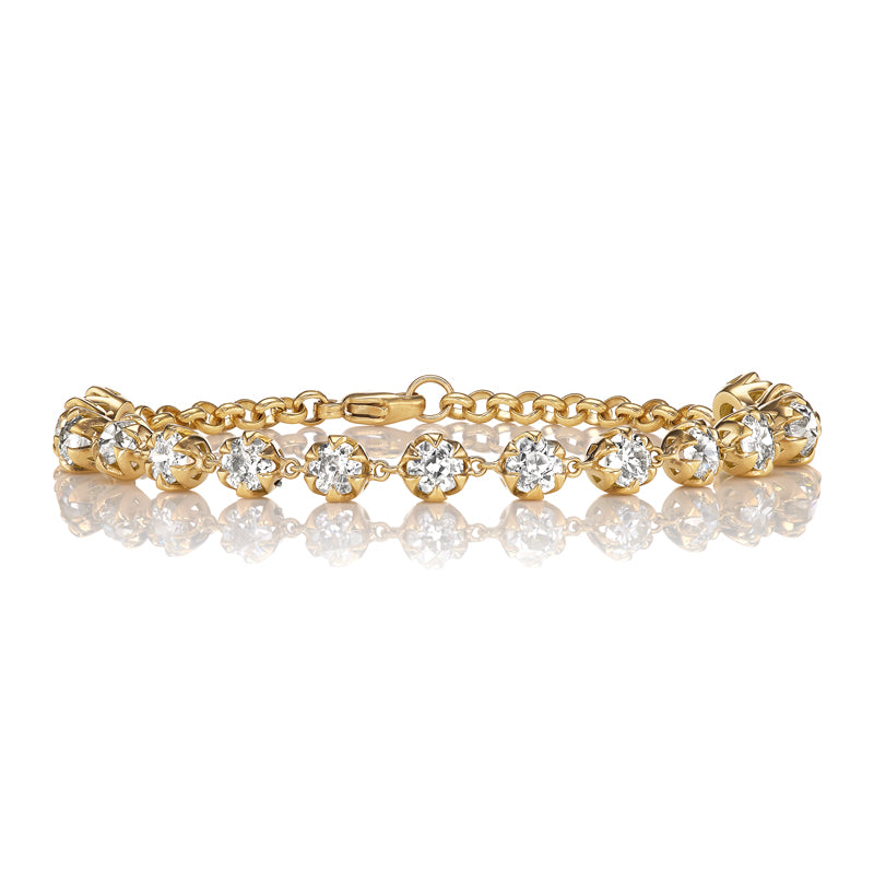 Old European Cut Diamond Yellow Gold Bracelet