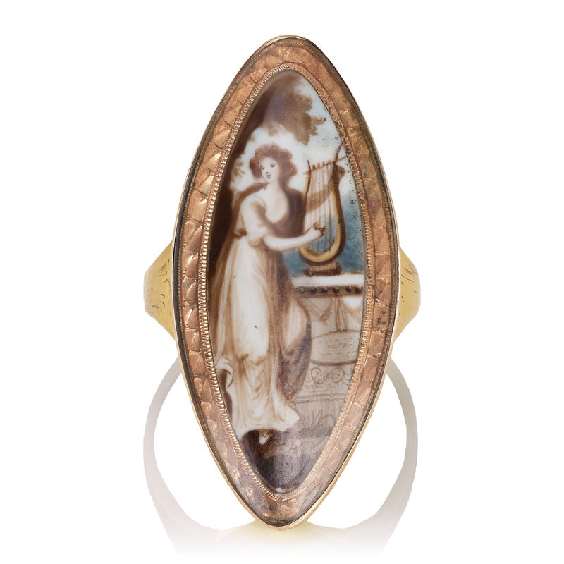 Antique Georgian Miniature Portrait Ring