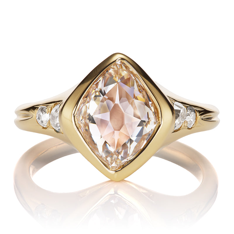 Rare Lozenge Diamond in Pink and Yellow Gold