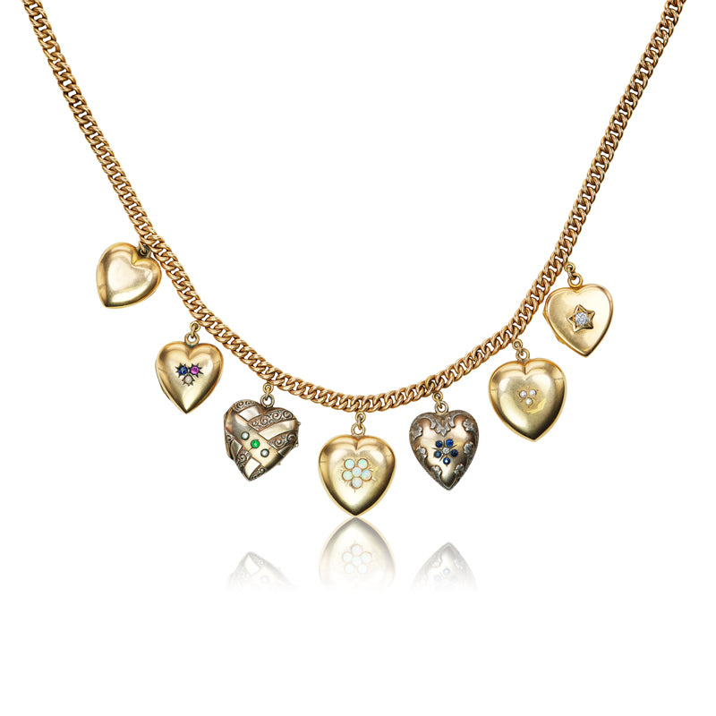 Intricate Gold Victorian Heart Locket Pendant Necklace