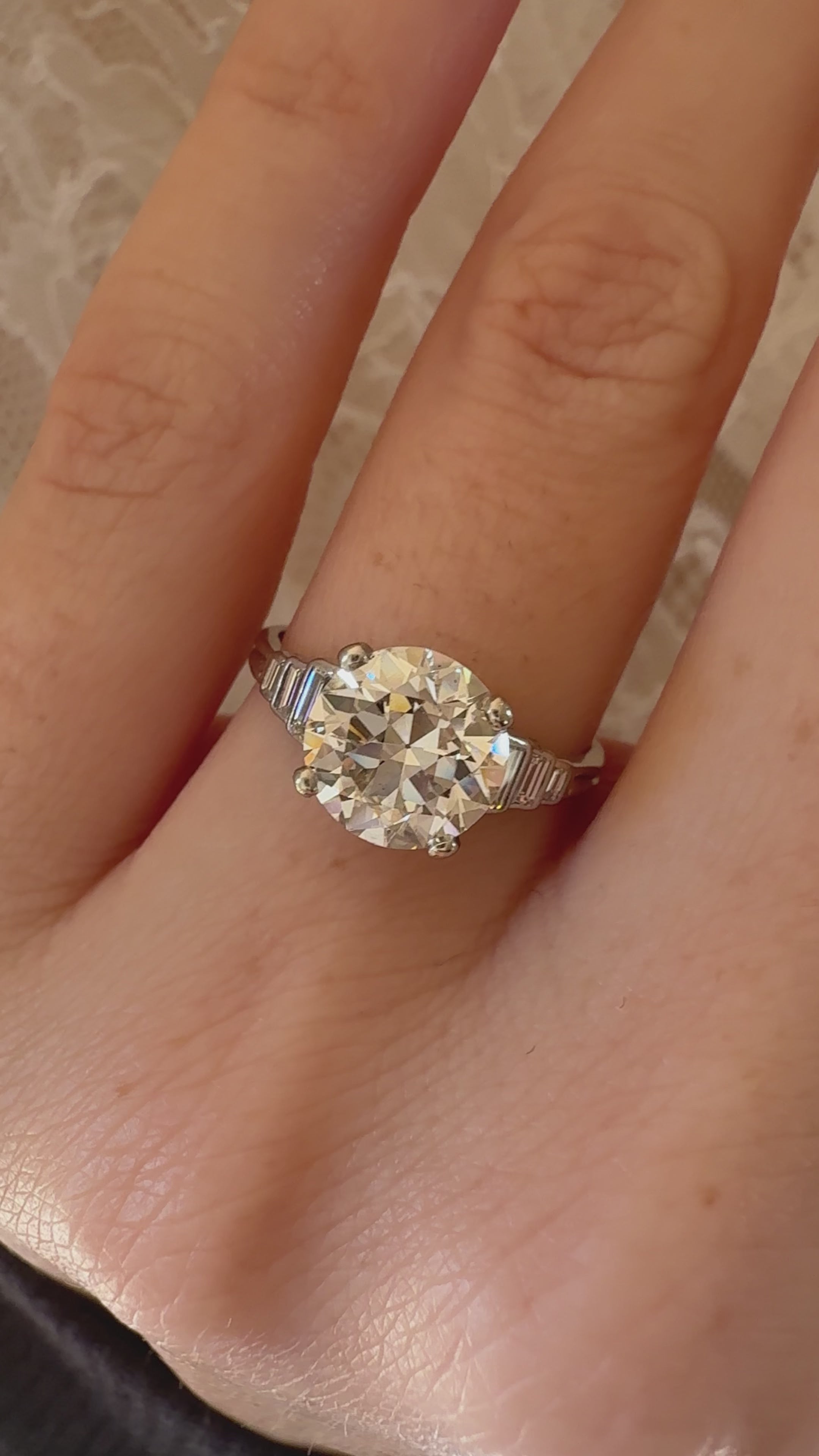  videos and images of vintage Rings-Transitional cut diamond Rings