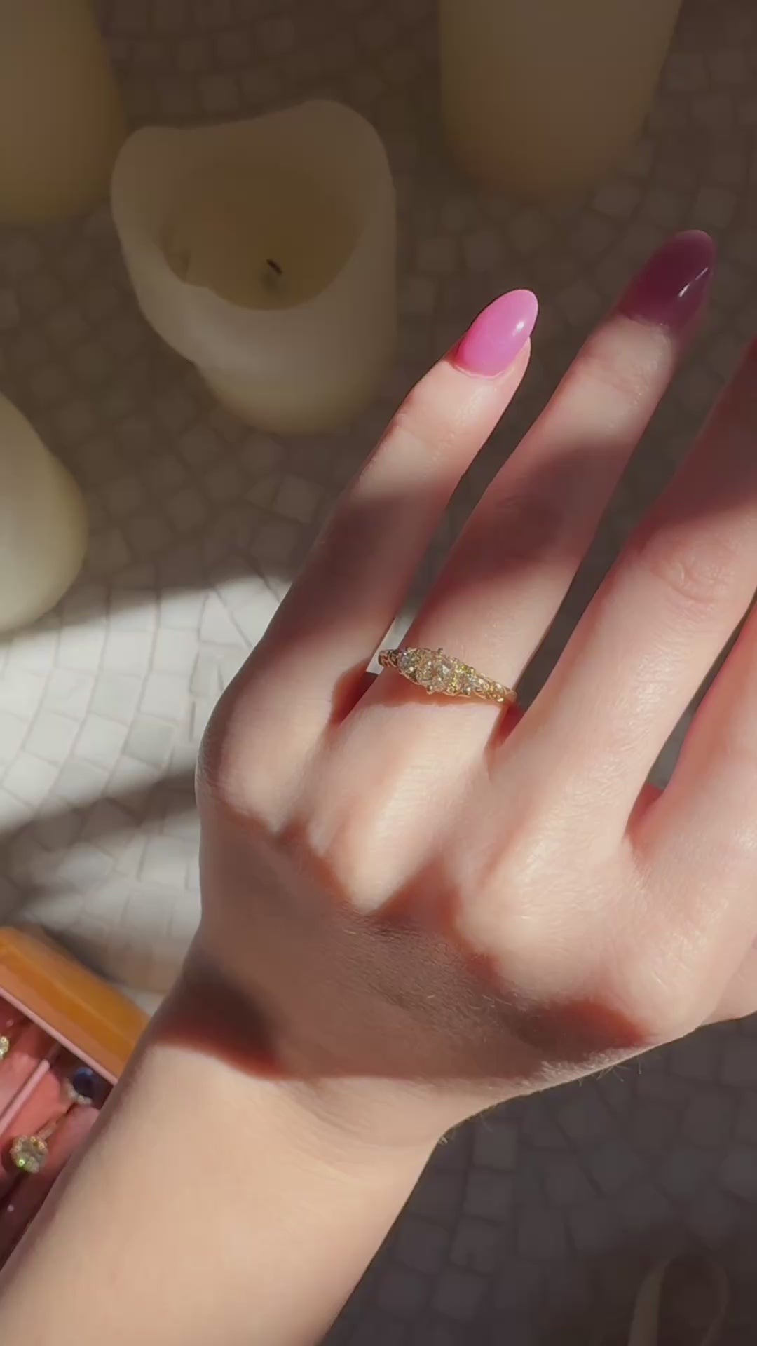  videos and images of vintage Rings-Solitaire Old Mine cut diamond Rings