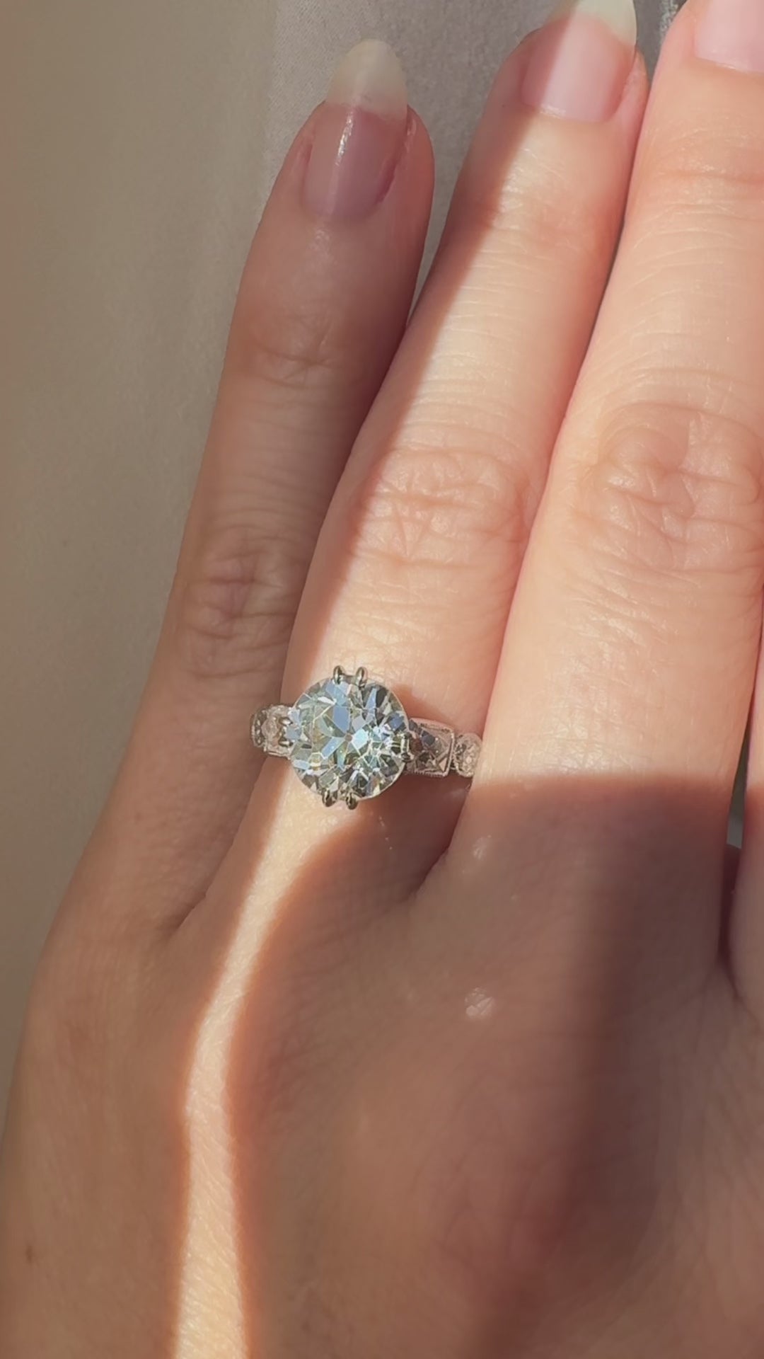 Solitaire Old European cut diamond Rings