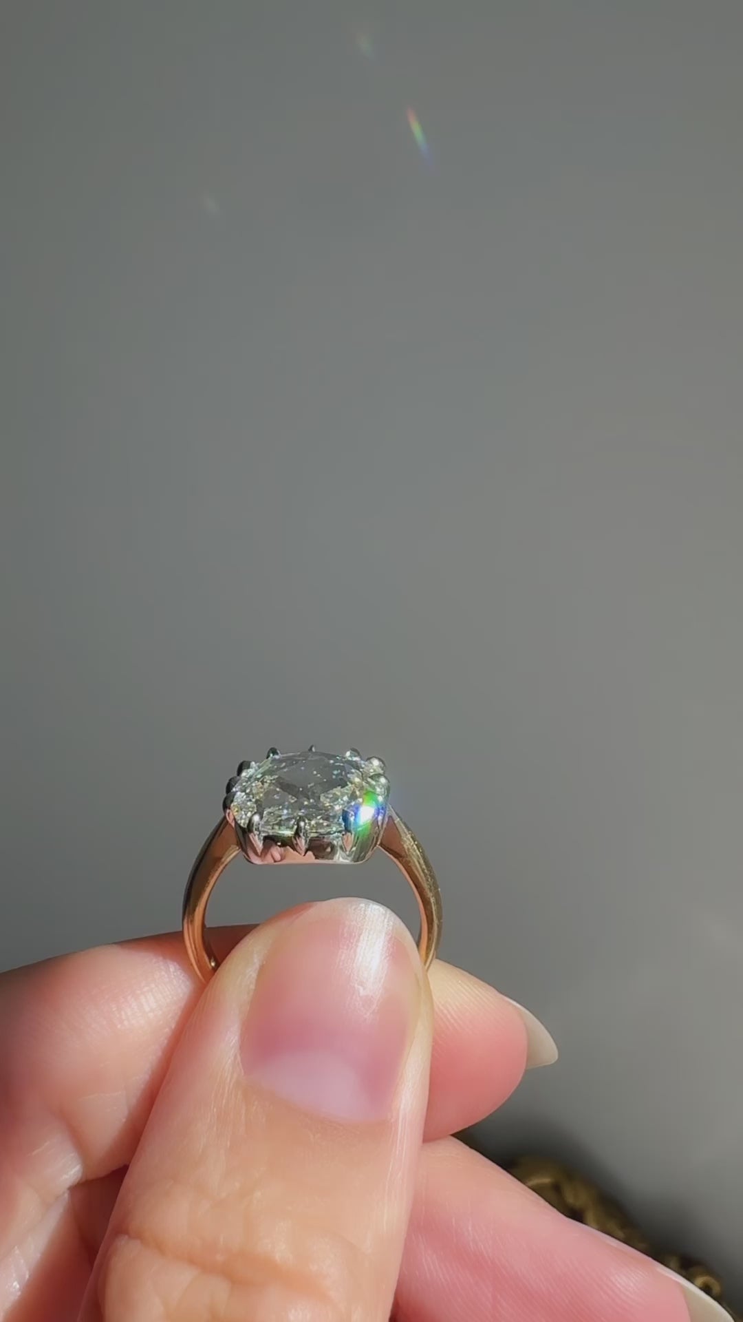 Solitaire Old Mine cut diamond Rings