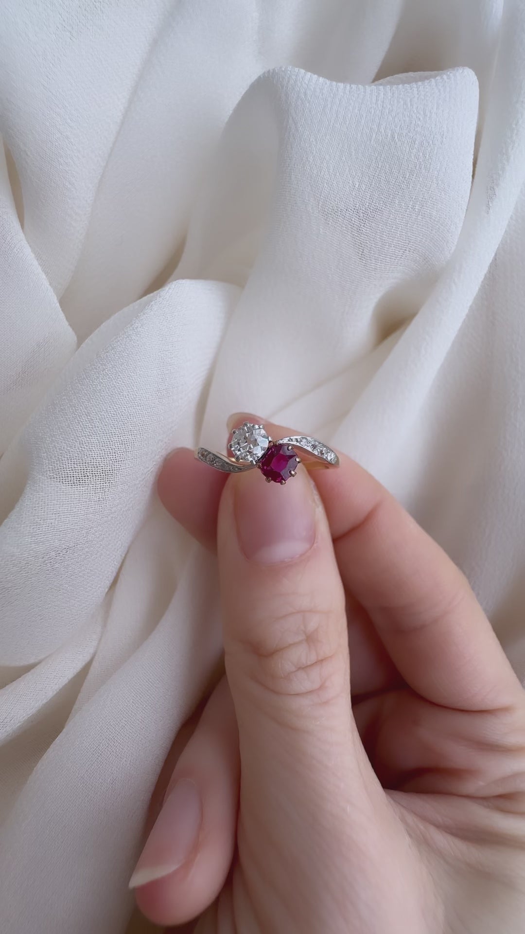 diamond in two-tone setting