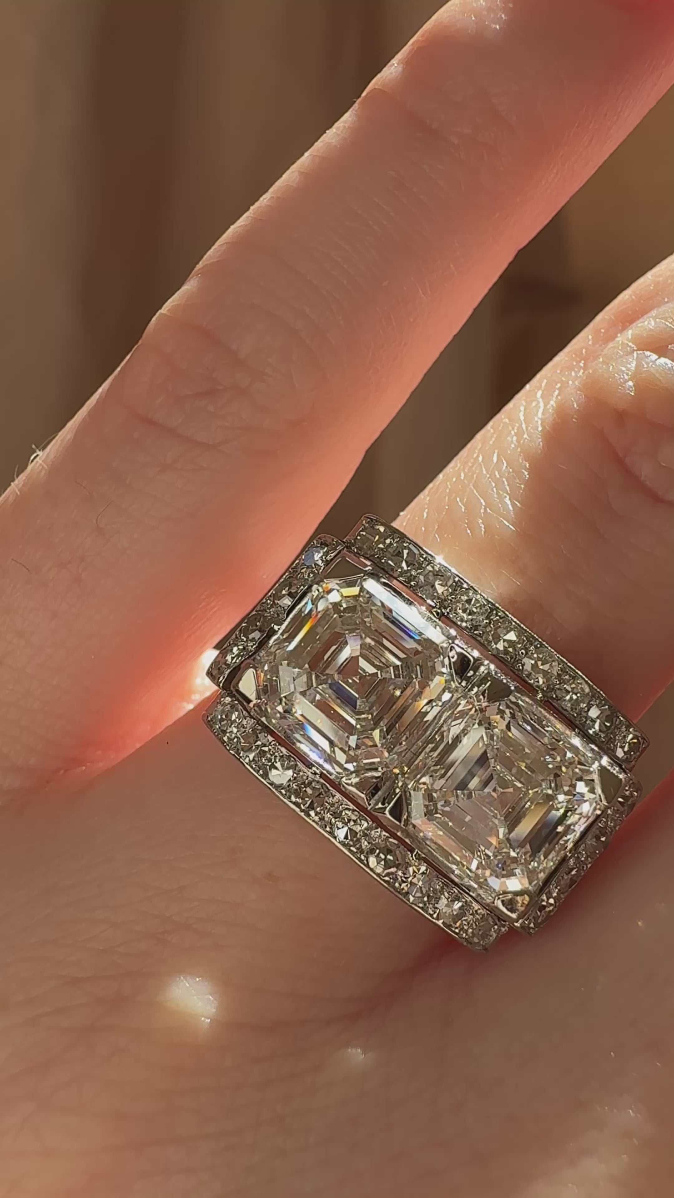 Step  cut diamond Rings