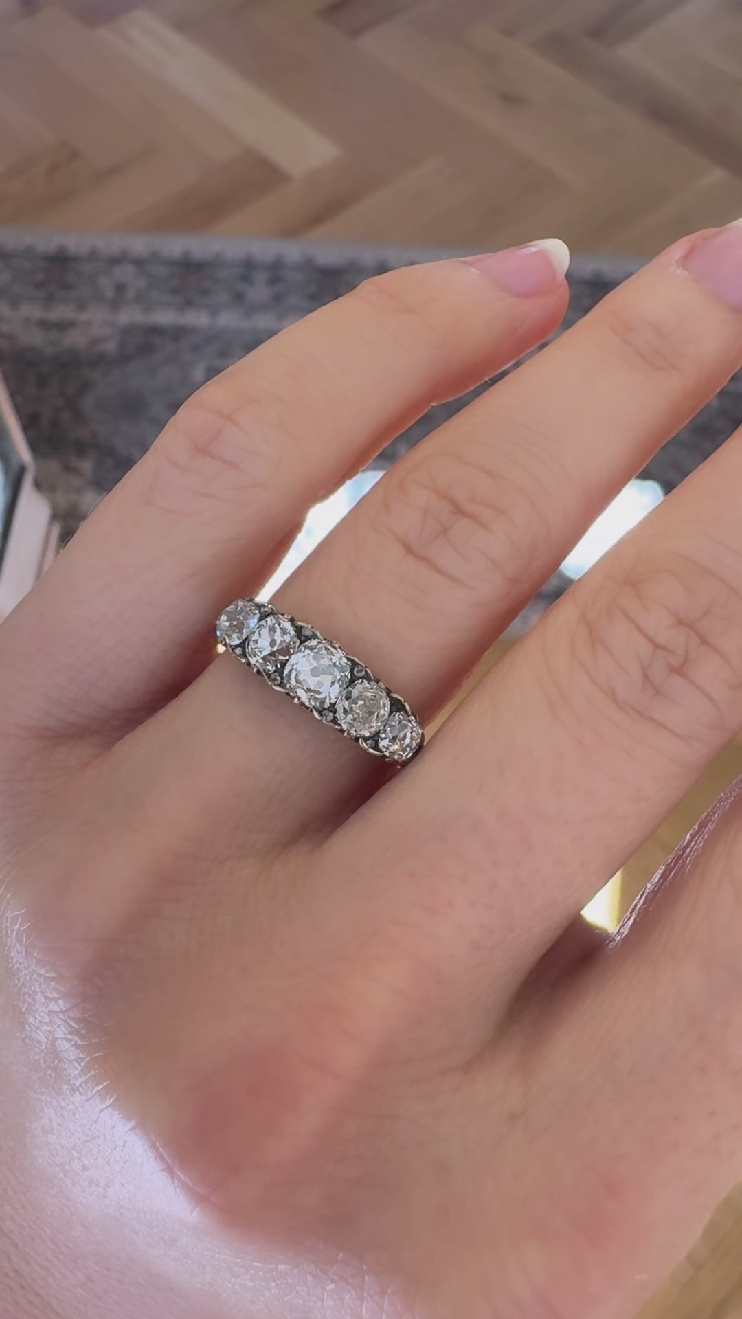 Stackable Old Mine cut diamond Rings