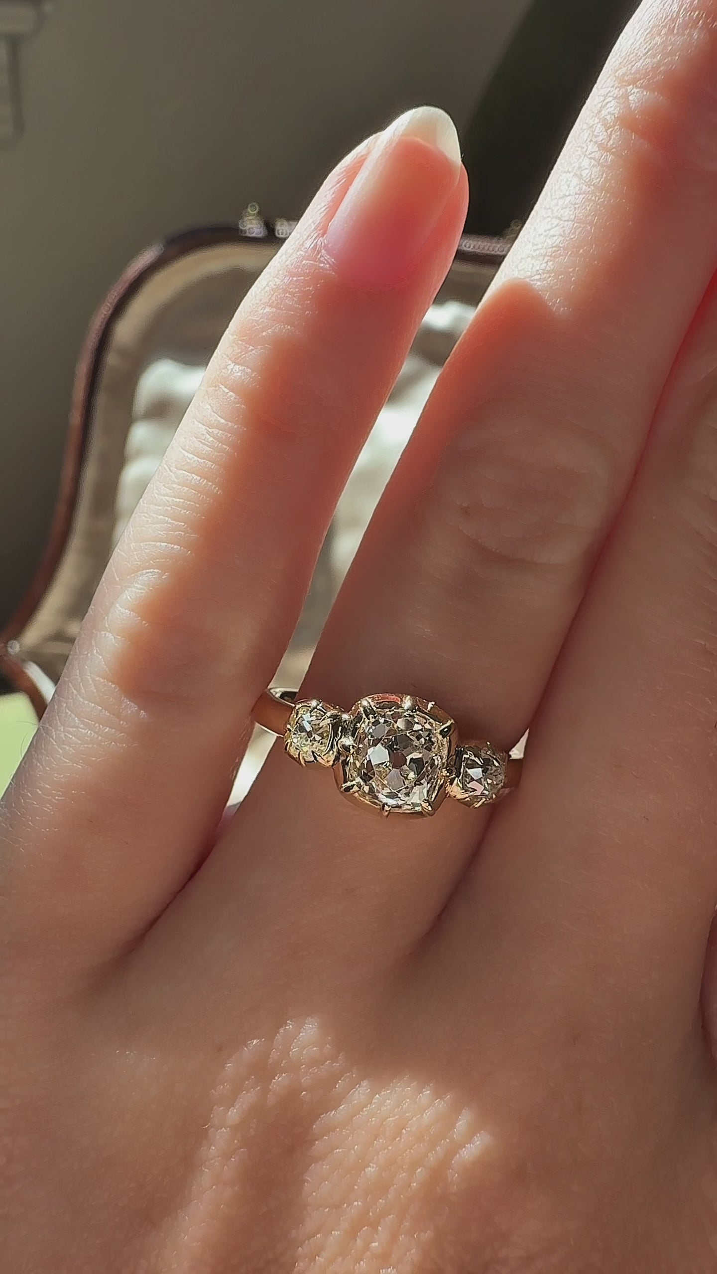  videos and images of vintage Engagement Rings-Old Mine cut diamond Engagement Rings