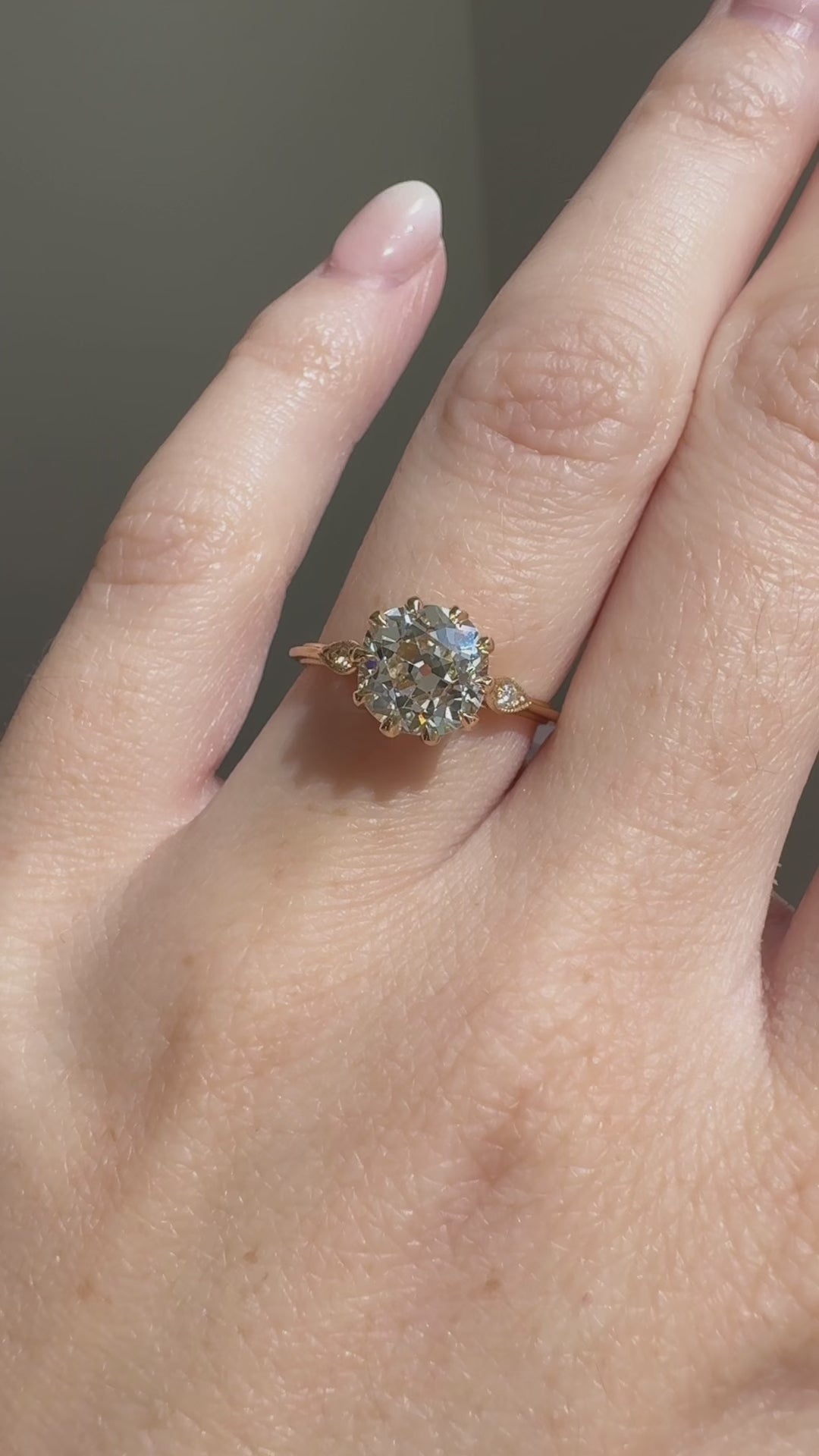 j-k-l color, vs clarity diamond in yellow gold setting