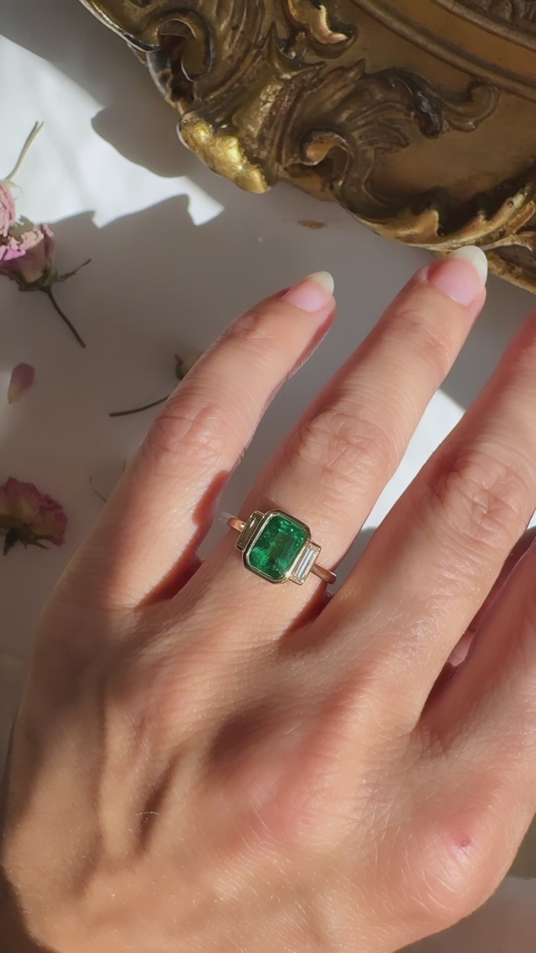 diamond in yellow gold setting