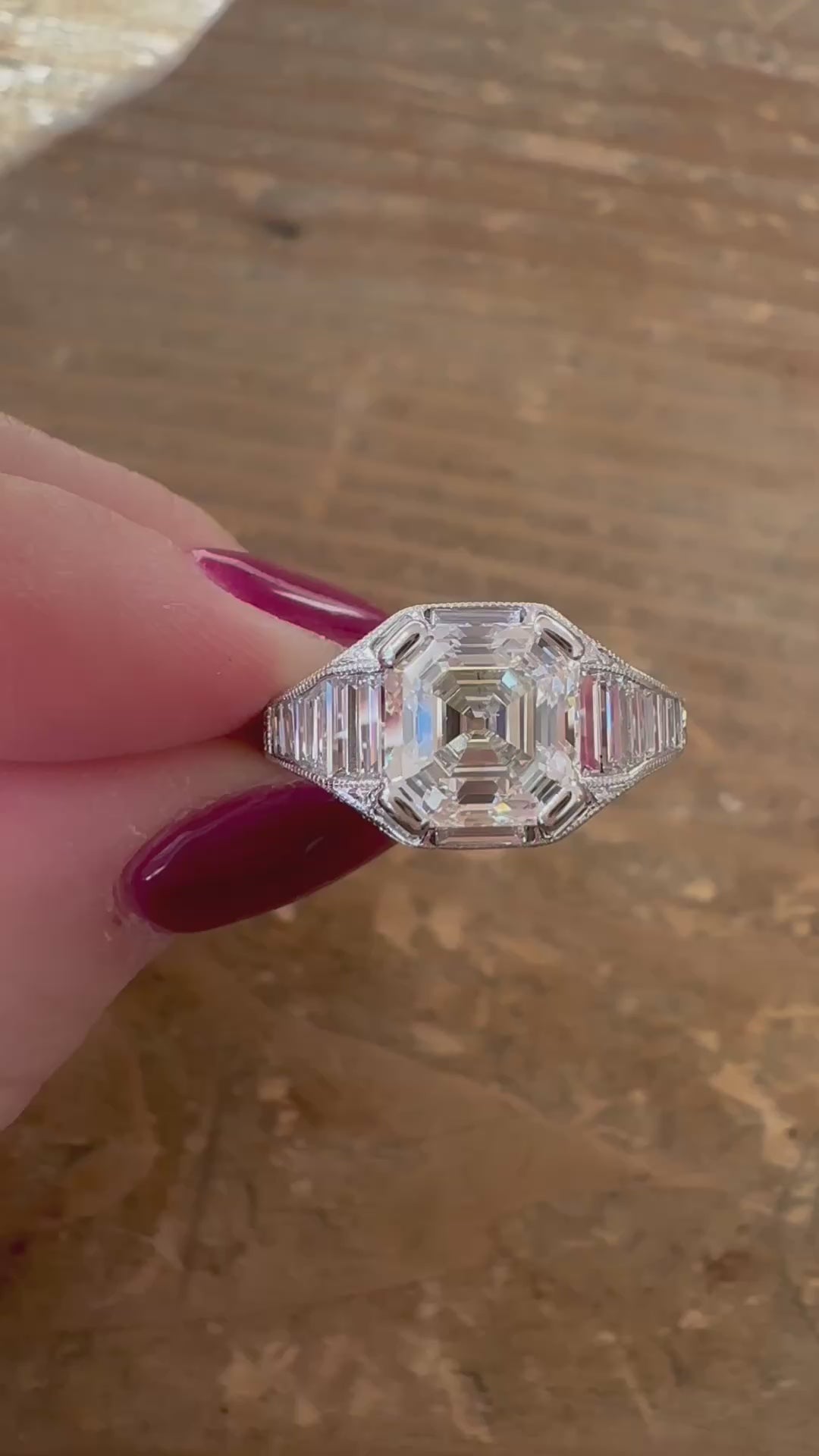 Step  cut diamond Rings