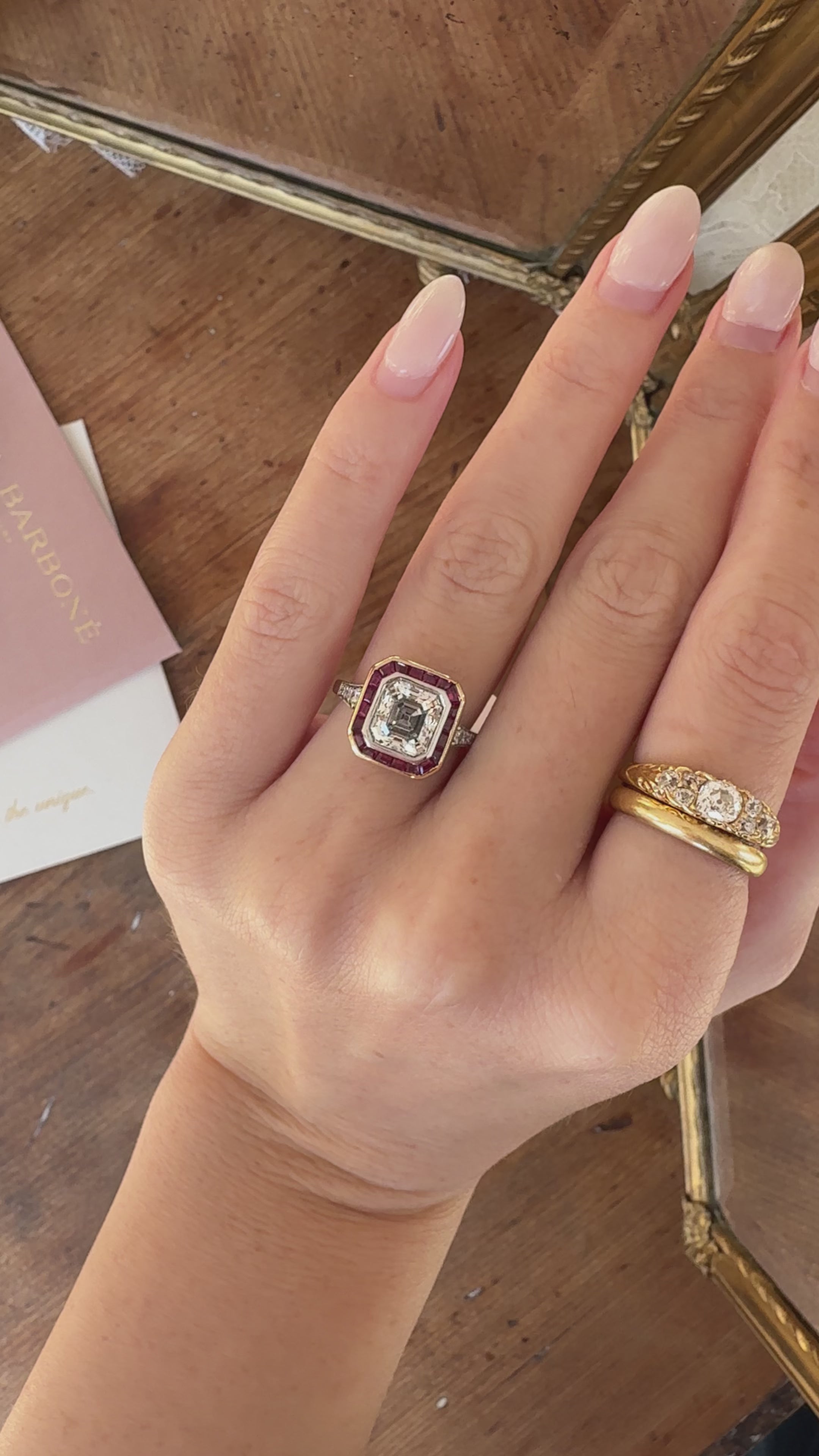 Step  cut diamond Rings