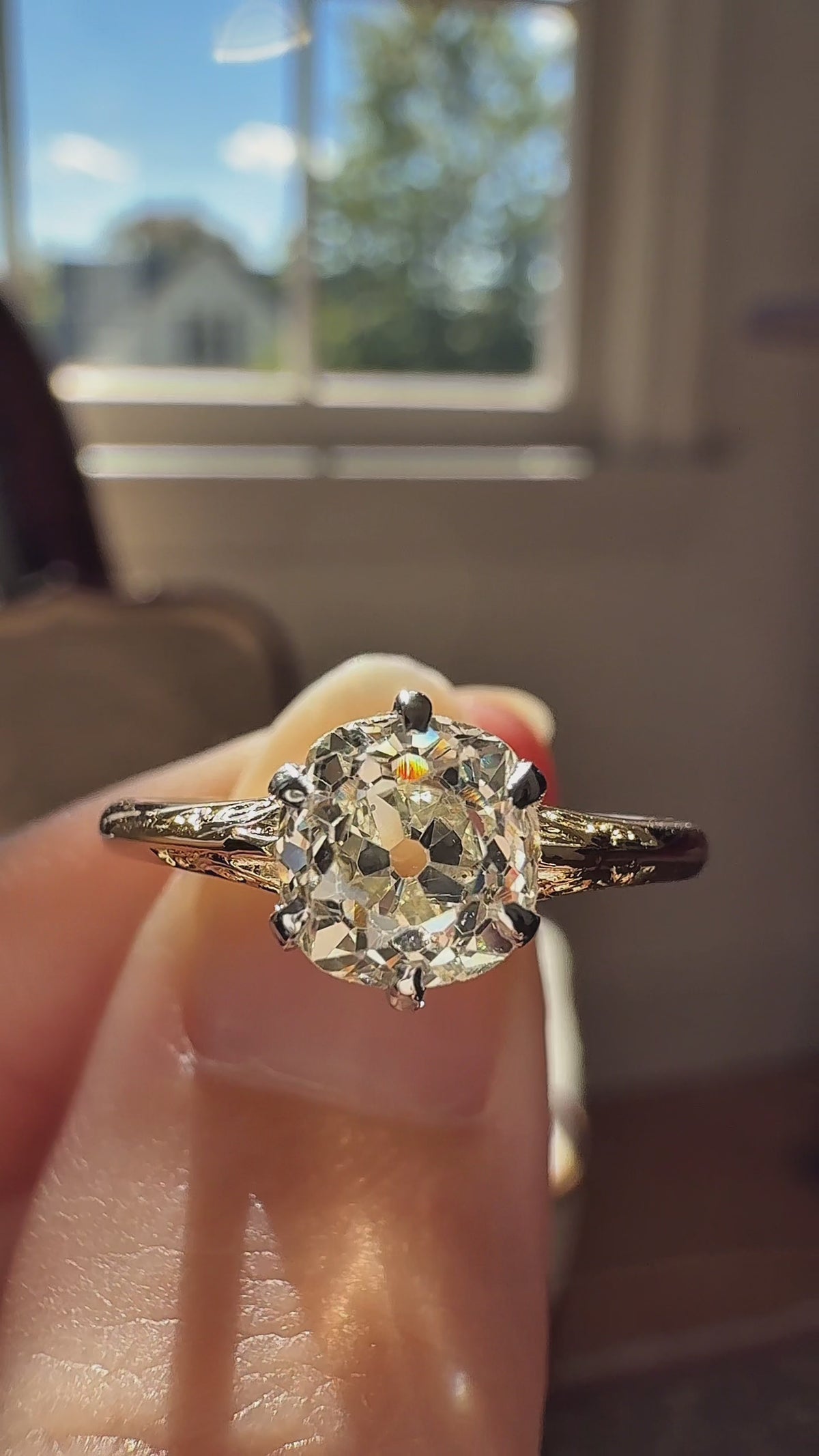  videos and images of vintage Engagement Rings-Old Mine cut diamond Engagement Rings
