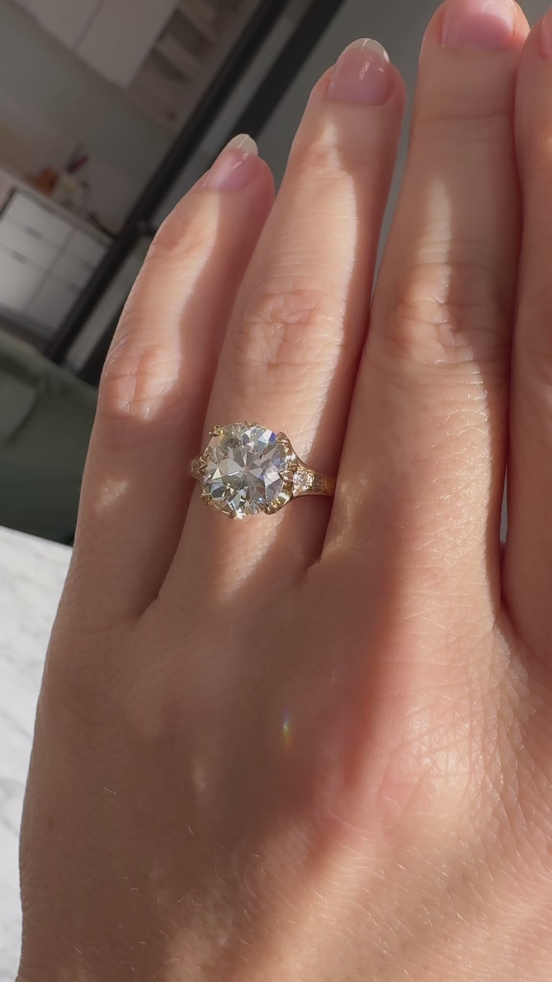 Solitaire Old Mine cut diamond Rings