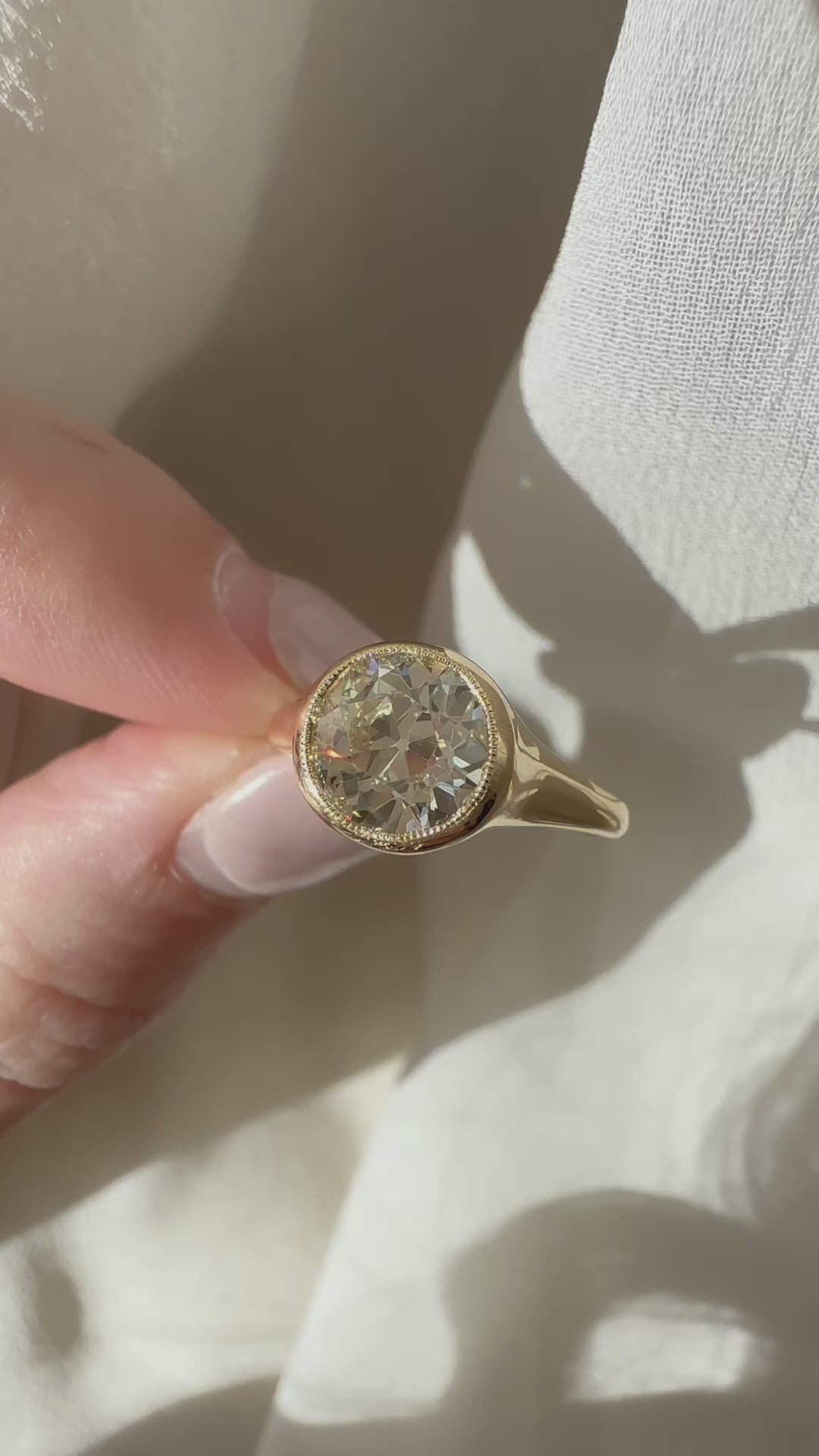 j-k-l color, vs clarity diamond in yellow gold setting