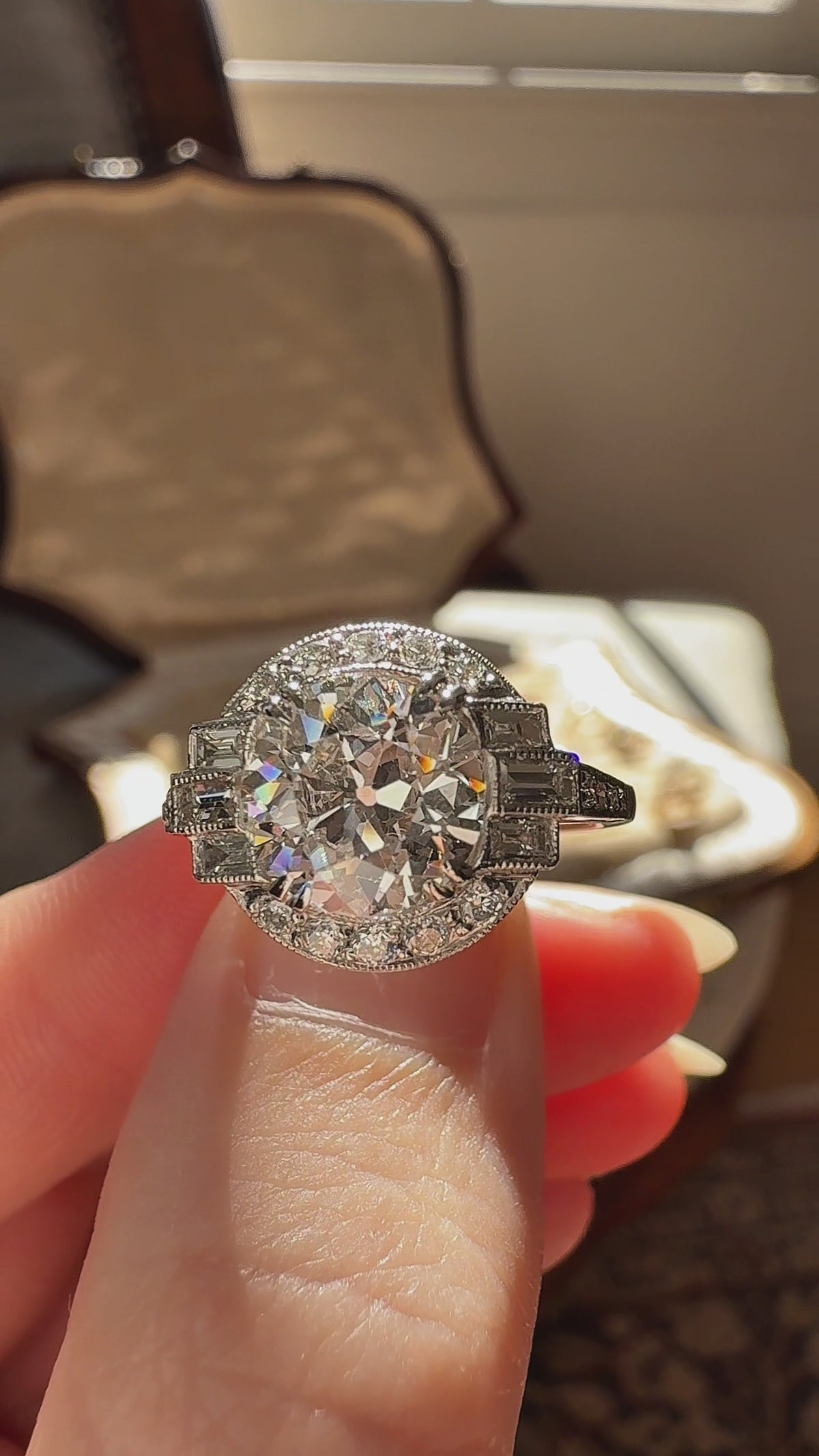 Old European cut diamond Engagement Rings