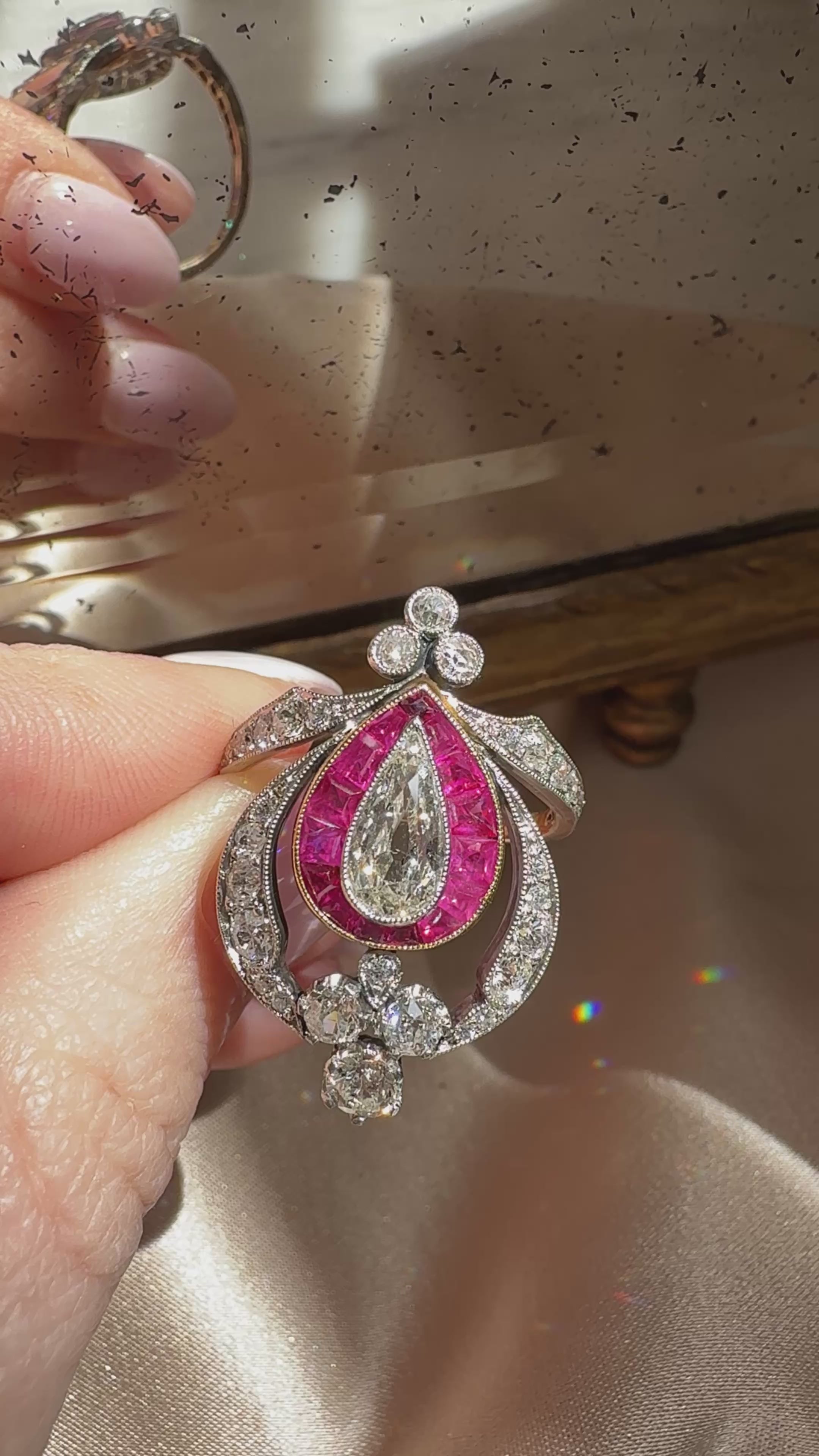 Cocktail Halo Pear cut diamond Rings