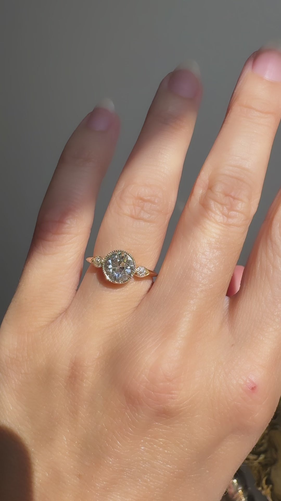 j-k-l color, vs clarity diamond in yellow gold setting