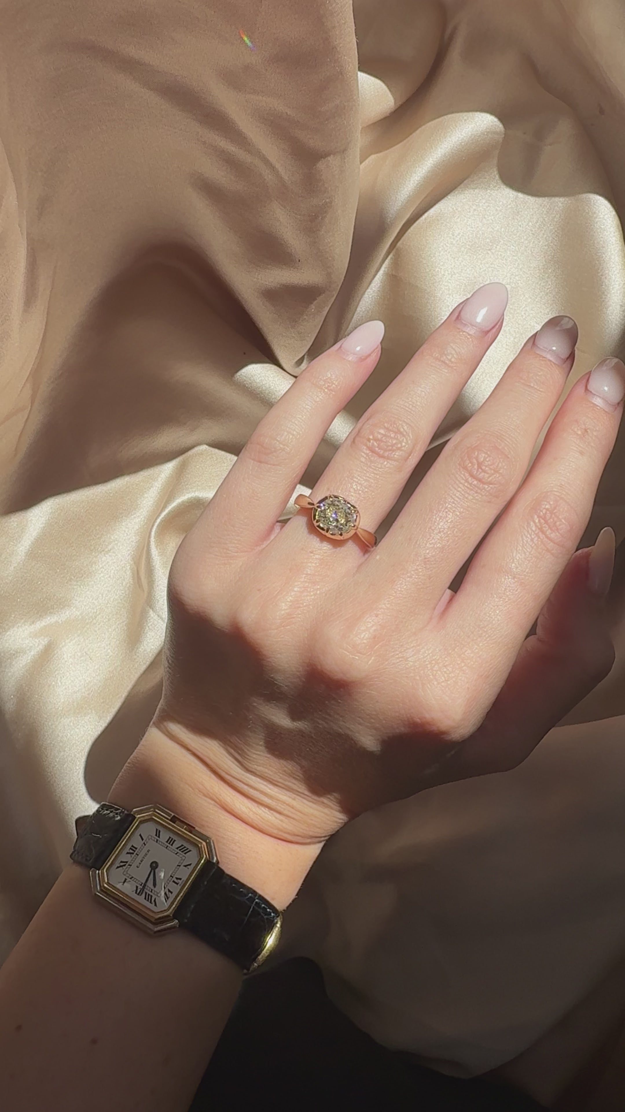 Solitaire Band Old Mine cut diamond Rings