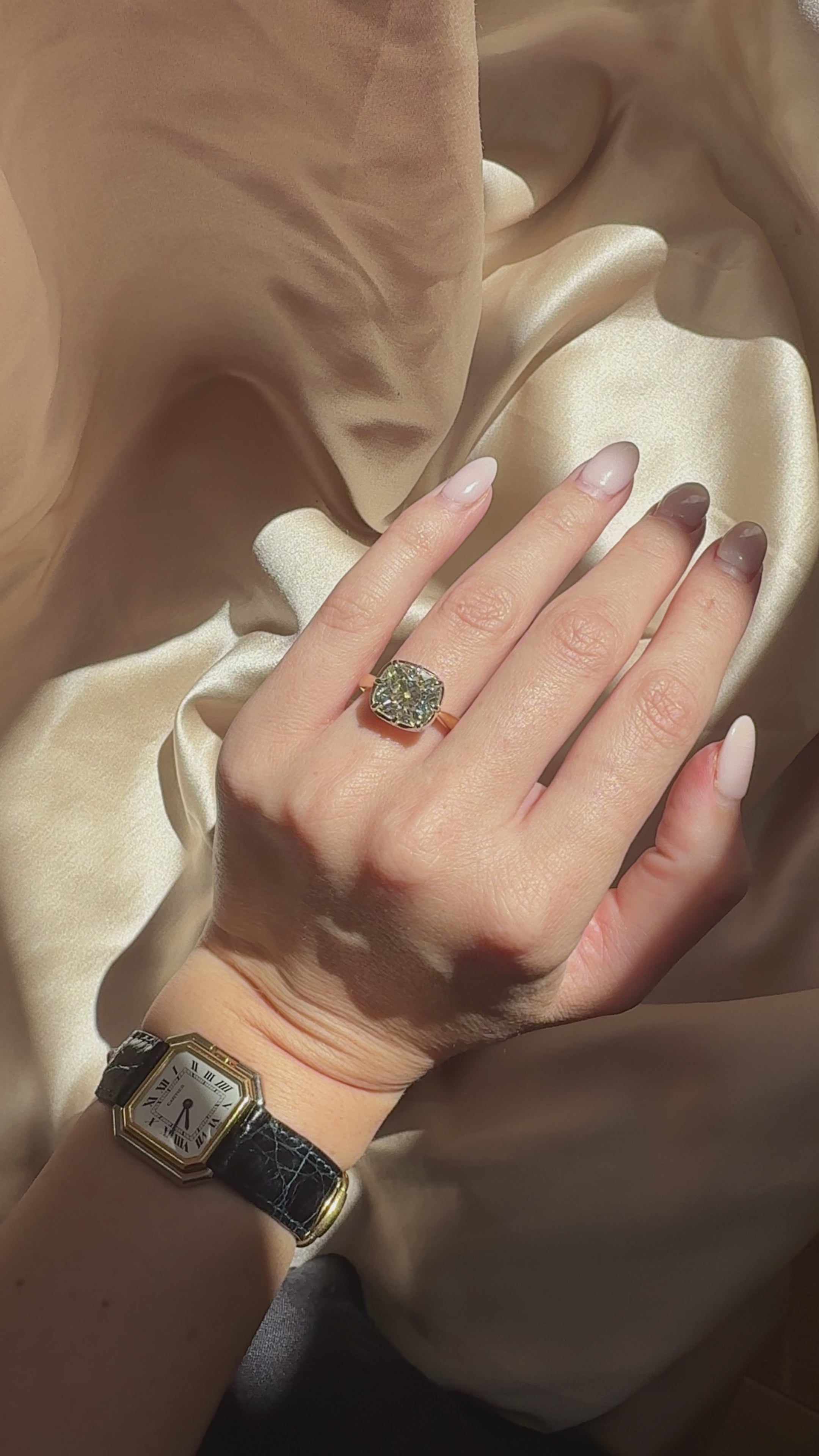  videos and images of vintage Rings-Solitaire Band Old Mine cut diamond Rings